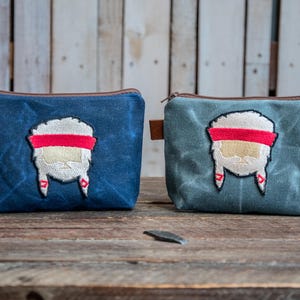 Handgemachte gewachste Canvas Reißverschluss Tasche | Wasserdichte Geldbörse | Minimalistischer Münzhalter | Icon-Sammlung | Willi
