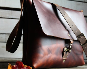 The Montana Leather Messenger Bag | Leather Laptop Bag | Leather Computer Bag | Made in USA