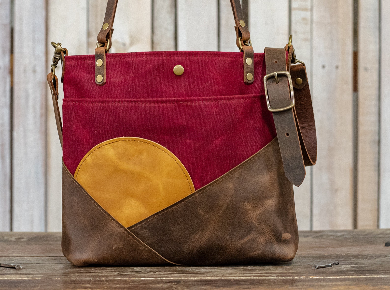 inblue Handmade Waxed Canvas Leather Tote Bag