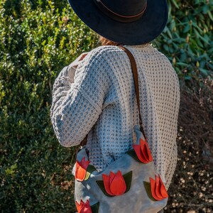 Limited Run | The Spring Tulip Boho Bag! | Eco-tanned Lunar Grey Leather