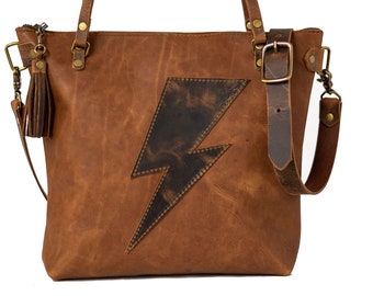 Limited Edition | Holiday 2021 | The Stardust Bolt Tote | Leather Tote Bag | Made in USA | Zipper Purse