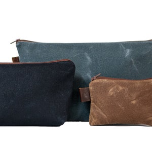 Made in USA | Waxed Canvas Pouch | Zipper Pouch | Pencil Pouch