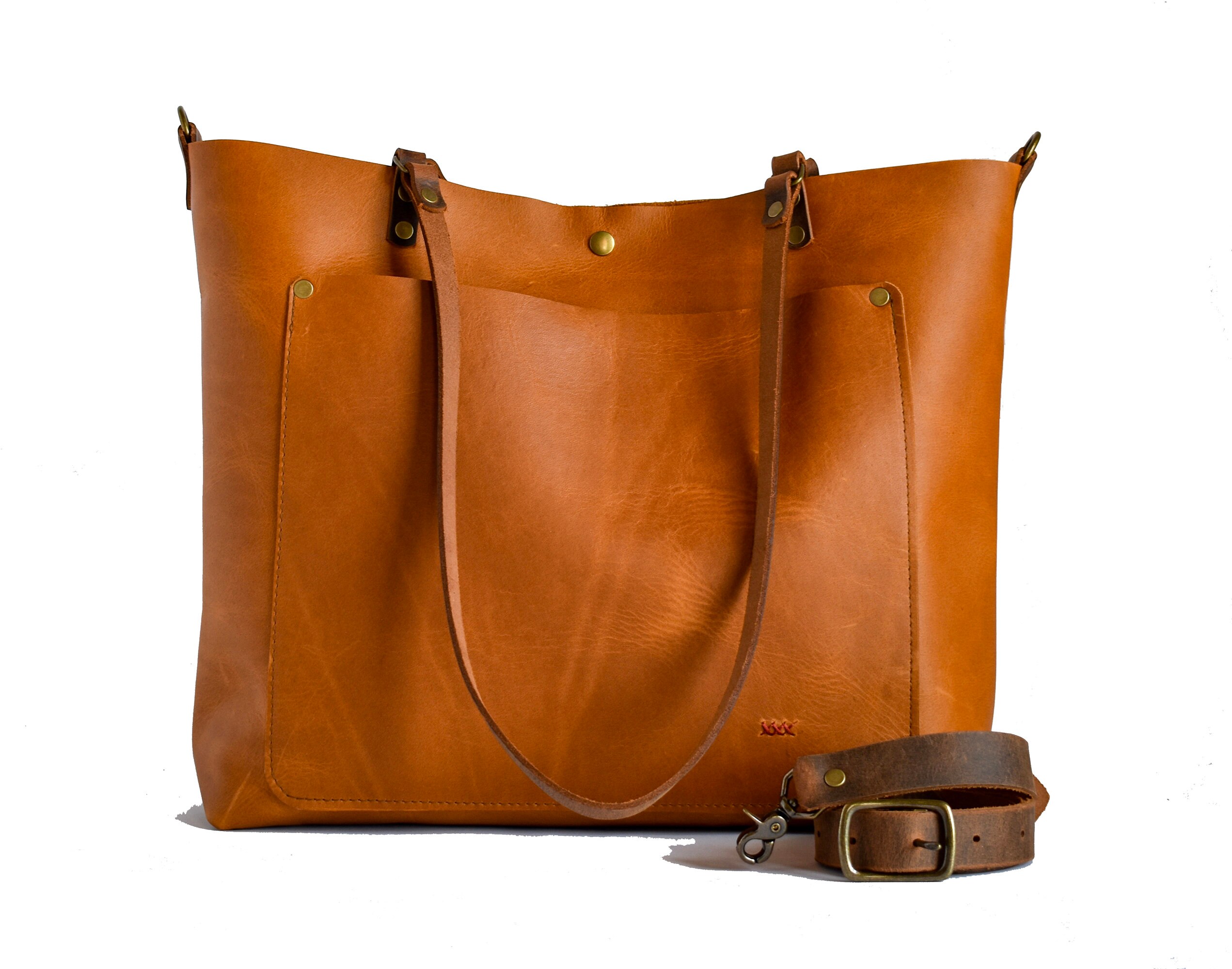 Leather Tote Bag Leather Purse with Zipper Crossbody Bag Etsy