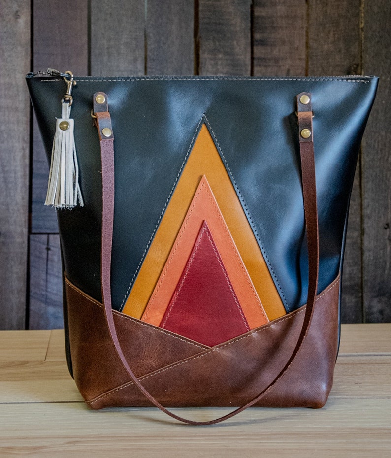 LIMITED EDITION | The Mandella Campfire North South tote | Black Colorblock