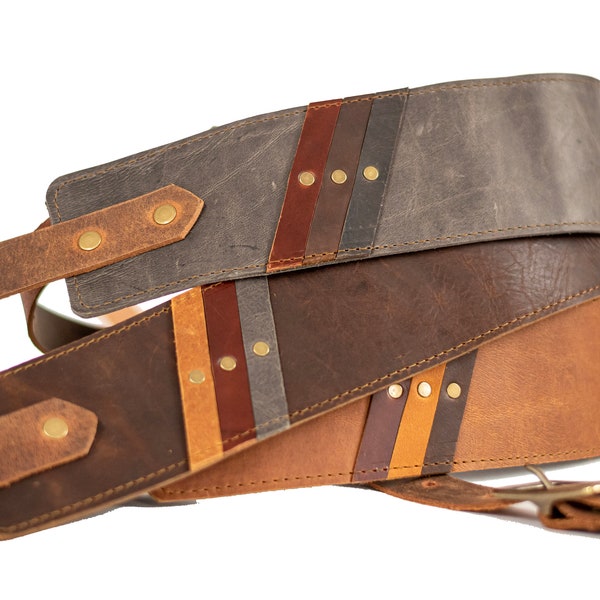 Leather Guitar Strap |  Handmade Banjo Strap  | Made in USA | Eco Friendly leather