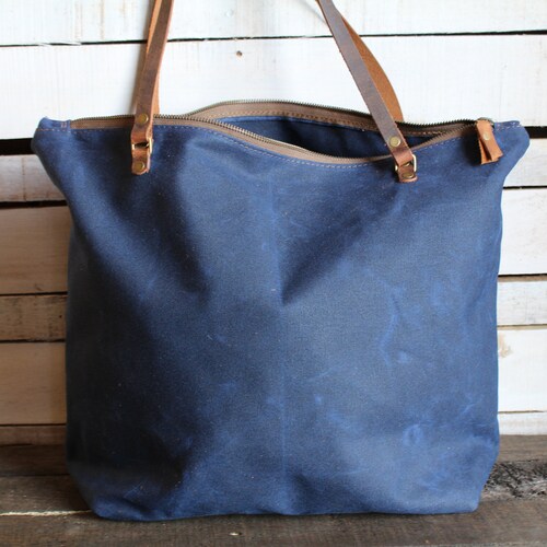 Waxed Canvas Bag Tote Bag Crossbody Bag XL Made in USA Etsy