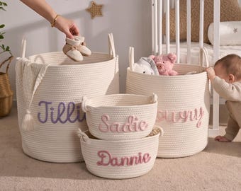 Custom Handmade Basket | Cotton rope weaving | Storage Basket | XS-XL | Option Icons