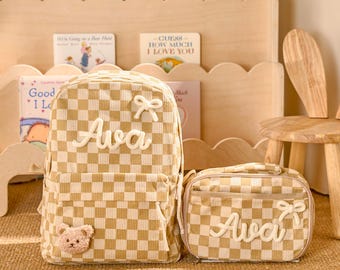 Personalized Kids Corduroy Backpack | Lunch Bag and Book Bag Set