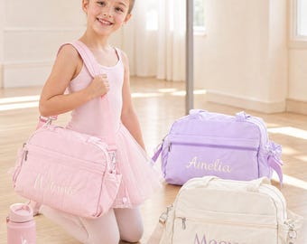 Borsa da ballo personalizzata per bambine, borsone da balletto con nome personalizzato, per corsi di danza per bambini