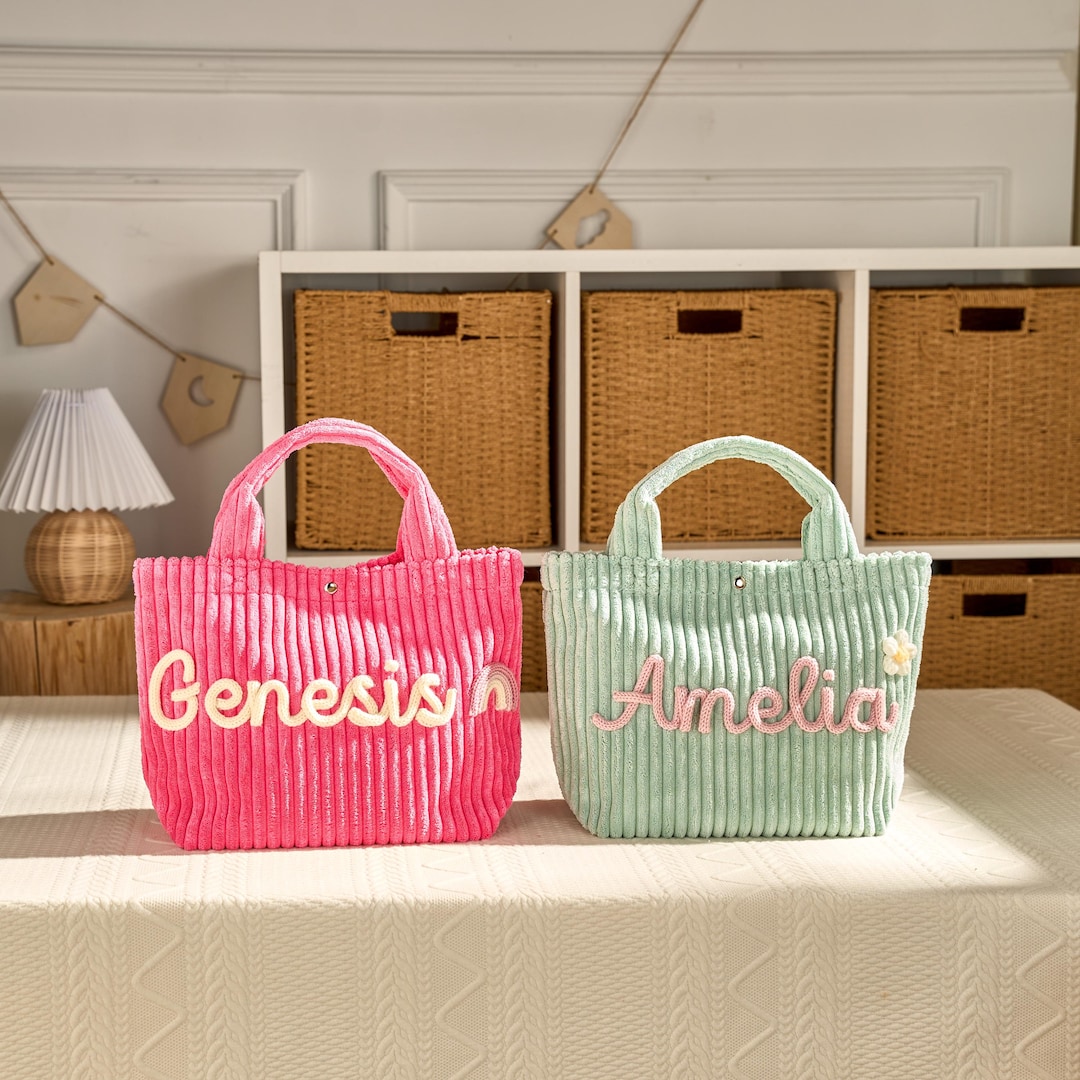 Custom Tote Bag | Corduroy for Kids | Personalized Custom Name | 10 ...