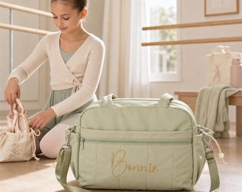 Personalized Dance Bag for Girls, Custom Name Ballet Duffel, Kids Dance Class