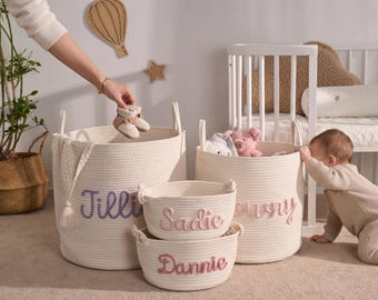 Custom Handmade Basket | Cotton rope weaving | Storage Basket | XS-XL | Option Icons