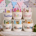 Custom Easter Basket | Storage Basket | Cotton rope weaving | 16 Colors | Option Icons