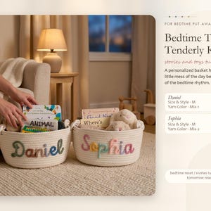 Custom Handmade Basket | Cotton rope weaving | Storage Basket | XS-XL | Option Icons image 4