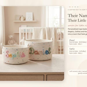 Custom Handmade Basket | Cotton rope weaving | Storage Basket | XS-XL | Option Icons image 3