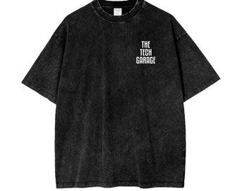 De technische garage | Oversized T-shirt met acid wash