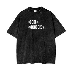 Code Blooded | Le garage technique | T-shirt oversize délavé à l'acide