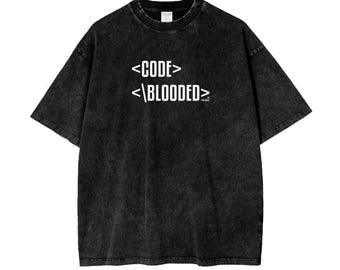 Code Blooded | De technische garage | Oversized T-shirt met acid wash