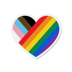 Equality Heart Die-Cut Magnet - LGBTQ Pride Magnets, Colorful Heart Fridge Magnet, Support Love & Diversity, Gift for Allies, Safe Space