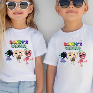 Kids Graphic Tee – Dandy's World Shirt for Boys & Girls – Fun Cartoon Character T-Shirt – Toddler Youth Sizes – Gift for Kids