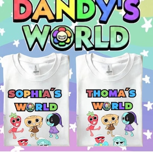 Custom Kids T-Shirt , Personalized Dandy’s World Shirt for Boys  Girls - Fun Cartoon Tee for Toddlers & Children Gift