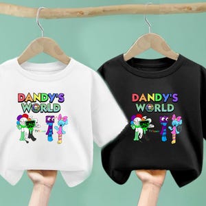 Dandy's World Kids T-Shirt – Cute & Fun Graphic Tee for Boys and Girls – Colorful Cartoon Toddler Shirt – Soft Cotton Kids Tee