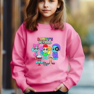 Dandys World Youth Sweatshirt Fun Cartoon Crewneck for Kids Unisex Pullover Bold Graphic Gift for Boys and Girls