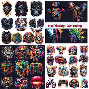 250 Tshirt Design Bundle Print on Demand Shirt Designs All-in-One Mega Bundle ,Use them to sublimate anything you want