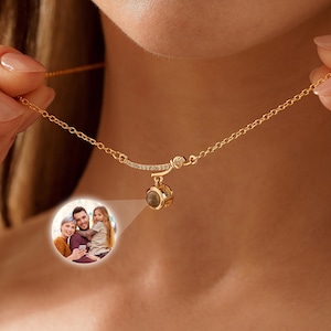 Projection Photo Necklace, Custom Photo Necklace, Personalized Projection Pendant, Women Necklace, Anniversary Gift, Birthday Gift for Her