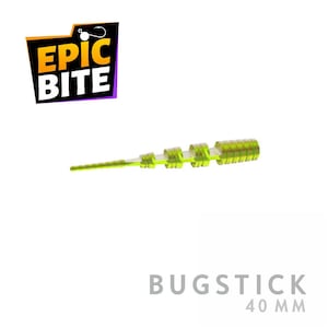 EpicBite BugStick 40mm 1.57&quot; Floating Silicone Worm 20pcs | Ultralight XUL Soft Bait for Perch Trout Roach Panfish Crappie AJING Micro Jig