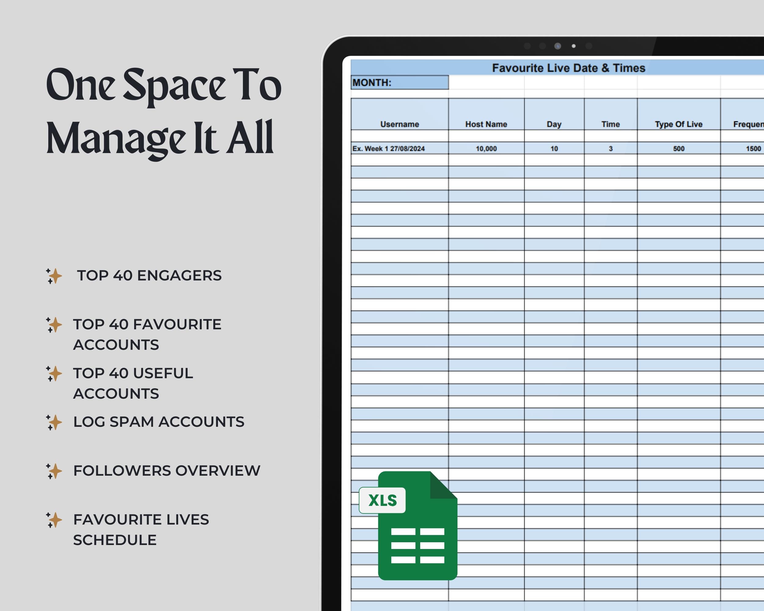 Tik Tok Followers Social Media Management Sheets-instagram- Overwhelmed ...