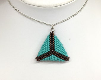 Turquoise Triangle on a chain necklace