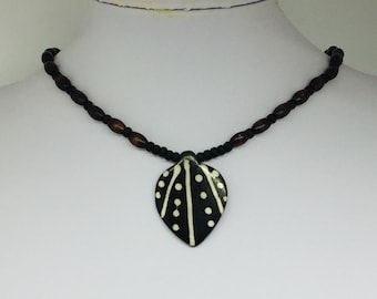 Wooden Carved Arrowhead necklace