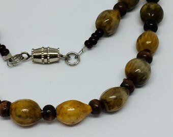 Seeds beaded Earthy shaded necklace