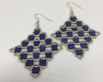 Blue Denim Tila Earrings