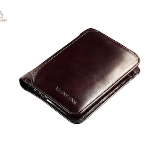 Echtleder Brieftasche für Herren - Schlanke Bifold Vintage Braune Brieftasche für Männer, minimalistischer Kartenhalter von Rangah