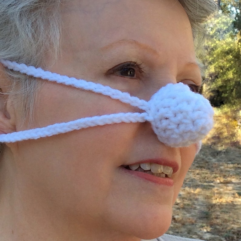 NOSE WARMER White as snow by Aunt Marty. Unisex gift vegan friendly, Frozen nose cover. perfect fun gift idea image 5