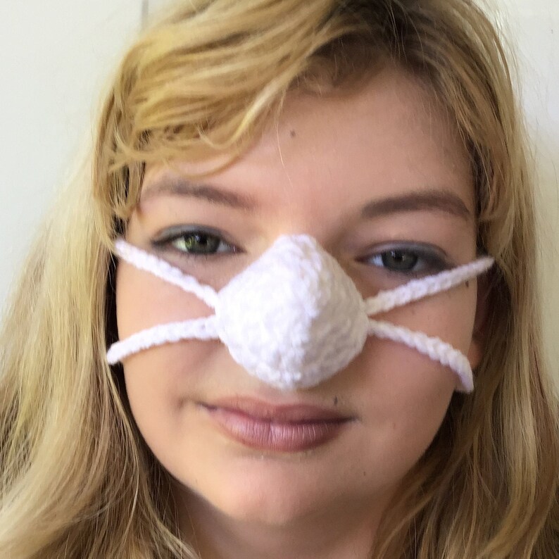 NOSE WARMER White as snow by Aunt Marty. Unisex gift vegan friendly, Frozen nose cover. perfect fun gift idea image 8