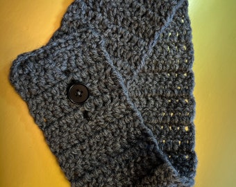 EAR/NECK WARMER, Gray, Versatile yet Stylish, Crocheted