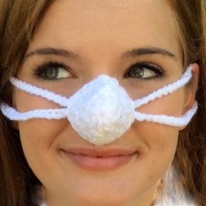 NOSE WARMER White as snow by Aunt Marty. Unisex gift vegan friendly, Frozen nose cover. perfect fun gift idea image 6