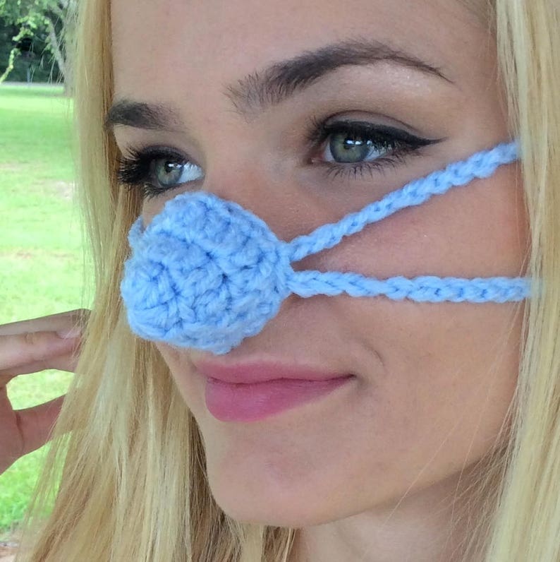 NOSE WARMER Light Blue, Outdoor Sports Activities, Vegan Friendly Unisex, Sleep with Warm Nose Gift for All, Face Warmer, Hand Made gift image 3