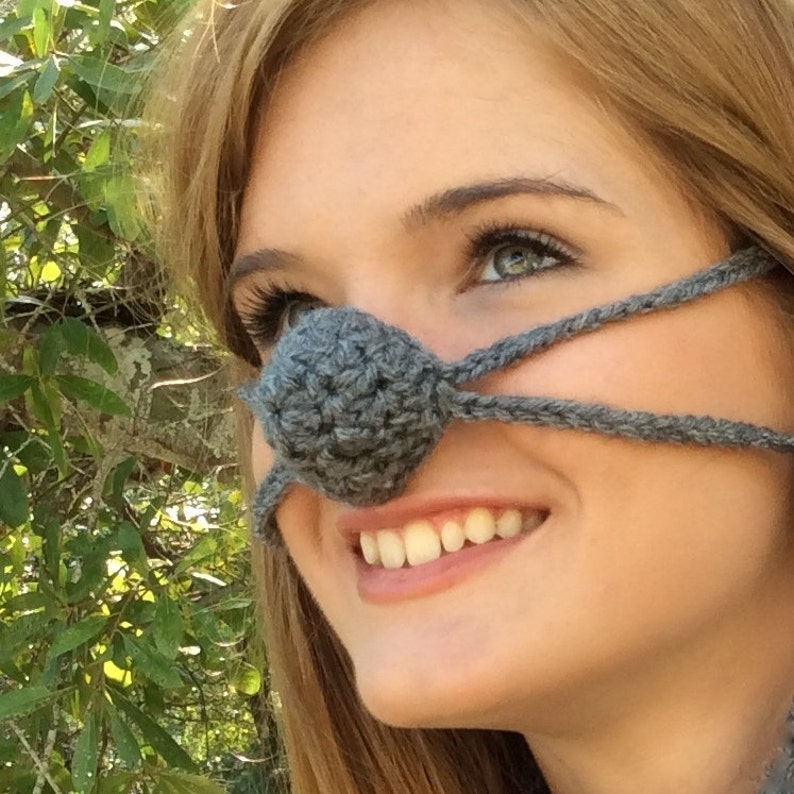 NOSE WARMER Dark Gray by Aunt Marty, Unisex, Christmas Fun for all nippy noses image 5