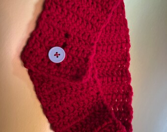 EAR/NECK WARMER, Red, Versatile yet Stylish, Crocheted