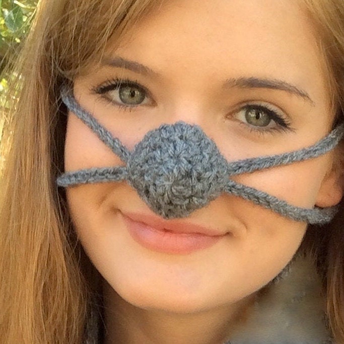 NOSE WARMER Dark Gray by Aunt Marty, Unisex, Christmas Fun for All