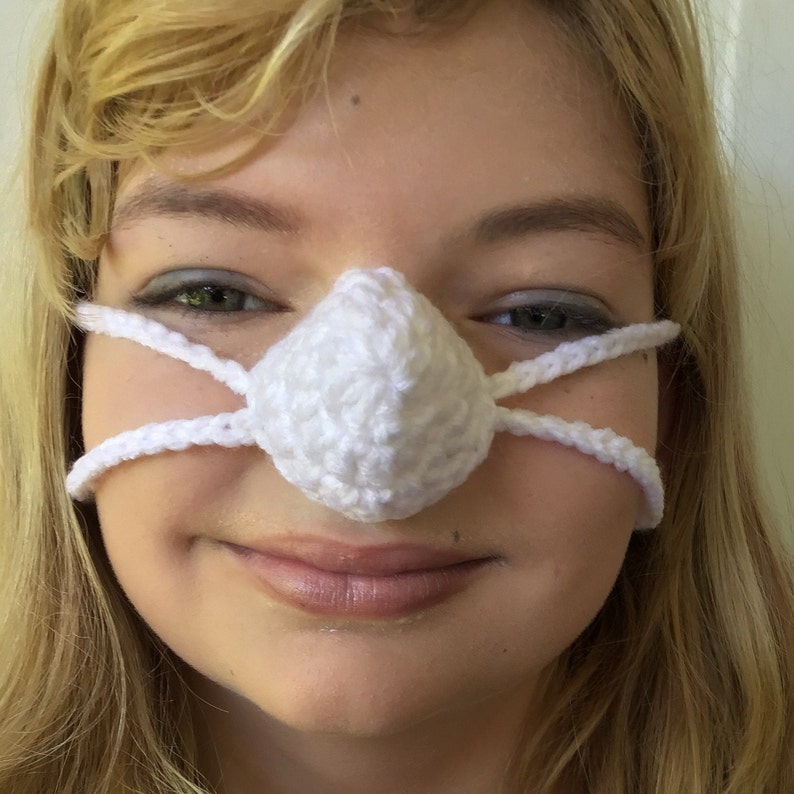 NOSE WARMER White as snow by Aunt Marty. Unisex gift vegan friendly, Frozen nose cover. perfect fun gift idea image 2