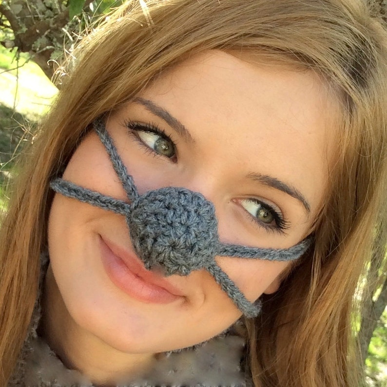 NOSE WARMER Dark Gray by Aunt Marty, Unisex, Christmas Fun for all nippy noses image 9