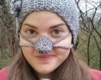 EAR/NOSE WARMER Combo, Gray, Versatile yet Stylish, Crocheted