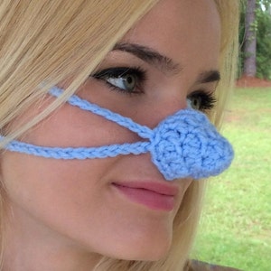 NOSE WARMER Light Blue, Outdoor Sports Activities, Vegan Friendly Unisex, Sleep with Warm Nose Gift for All, Face Warmer, Hand Made gift image 9