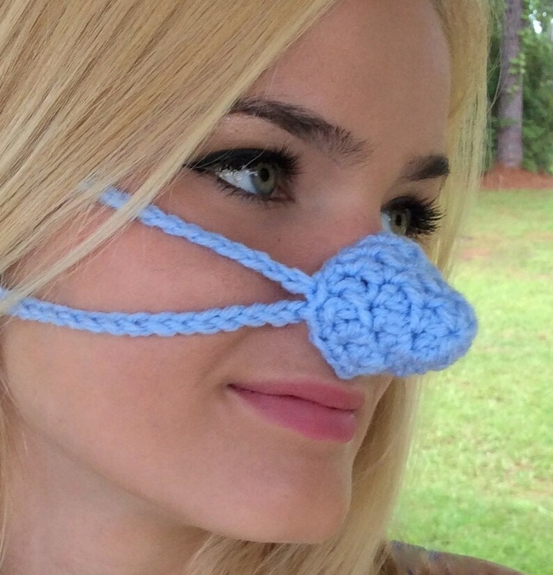 NOSE WARMER Light Blue, Outdoor Sports Activities, Vegan Friendly Unisex, Sleep with Warm Nose Gift for All, Face Warmer, Hand Made gift image 9