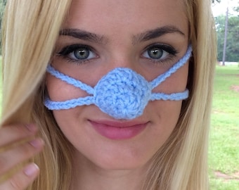 NOSE WARMER Bleu clair, Activités sportives de plein air, Vegan Friendly Unisex, Dormir avec un cadeau de nez chaud pour tous, Chauffe-visage, Cadeau fait à la main